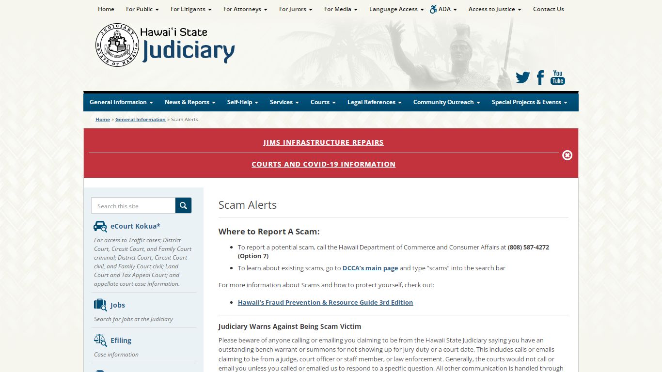 Judiciary | Scam Alerts